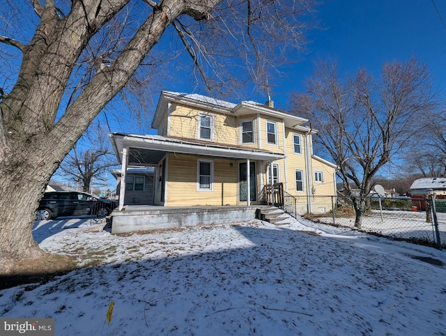 view of front of home with a porch