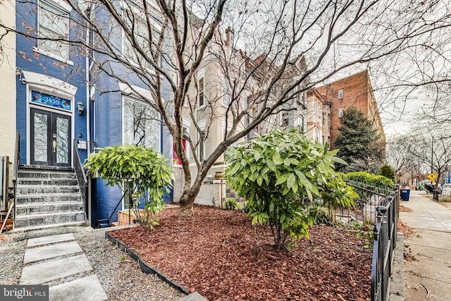 view of yard with french doors