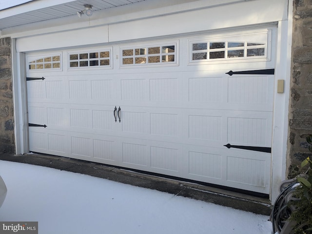 view of garage