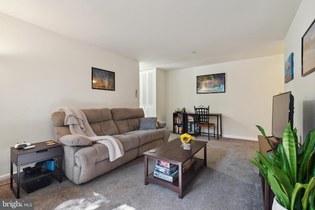 living room featuring carpet