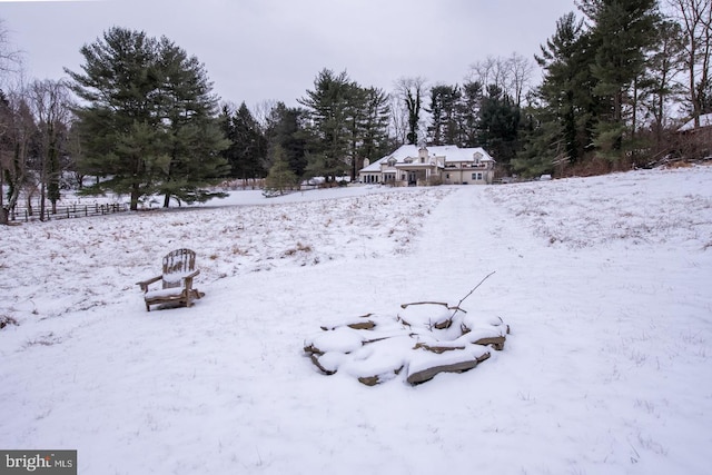 view of snowy yard