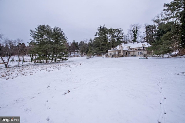 view of snowy yard