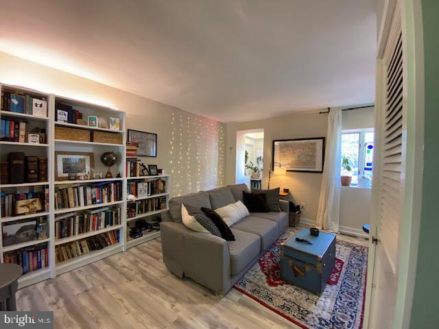 living room featuring wood-type flooring