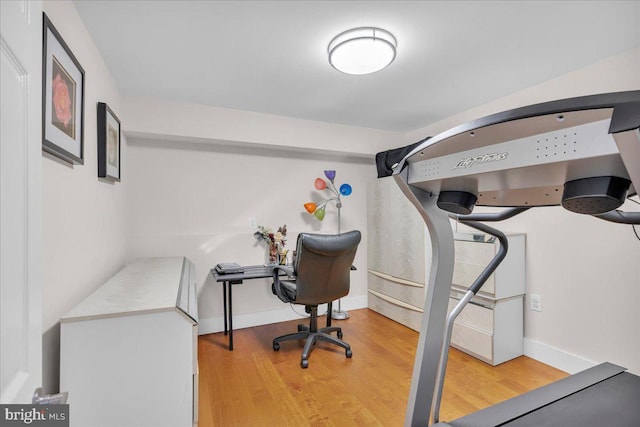 office area featuring hardwood / wood-style flooring