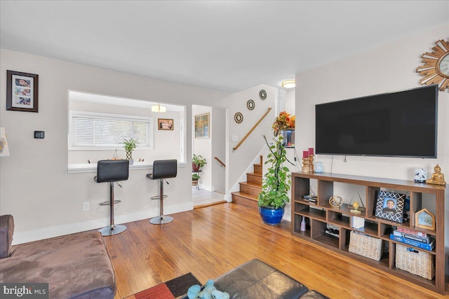 living room featuring hardwood / wood-style floors