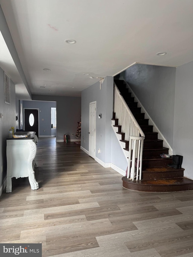 entryway featuring light hardwood / wood-style floors