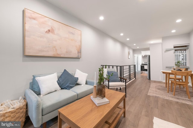 living room featuring light hardwood / wood-style flooring