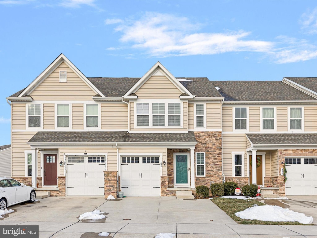 view of property featuring a garage