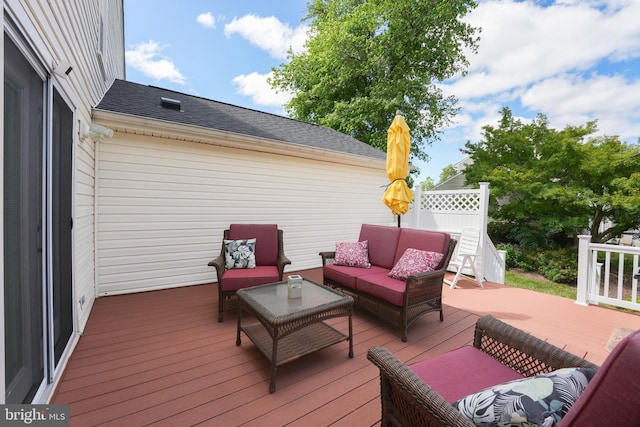 deck with outdoor lounge area