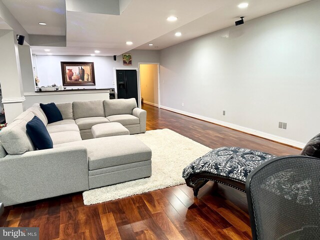 living room featuring hardwood / wood-style floors