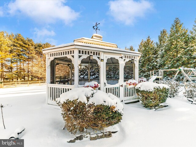 exterior space featuring a gazebo