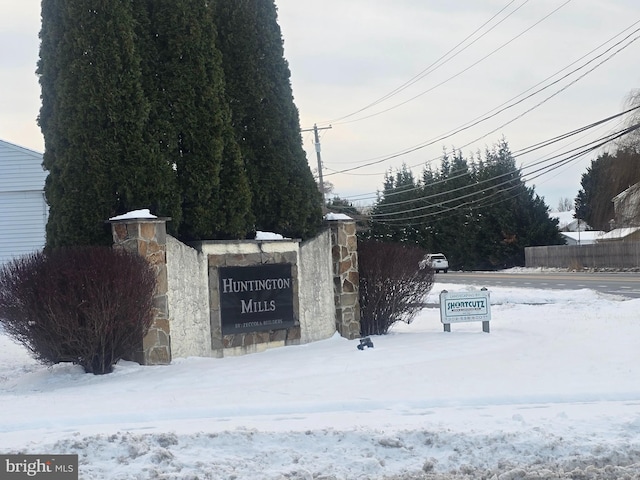 view of community sign