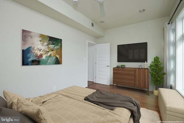 bedroom featuring hardwood / wood-style flooring