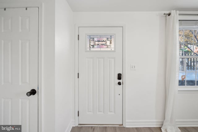 foyer featuring light hardwood / wood-style floors