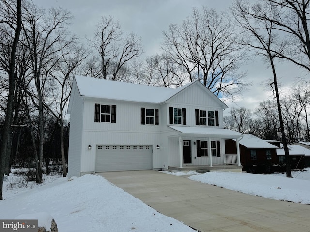 view of front of house with a garage