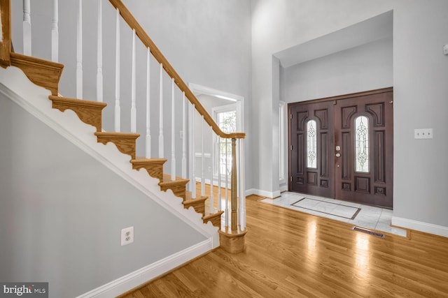 entrance foyer featuring light hardwood / wood-style flooring