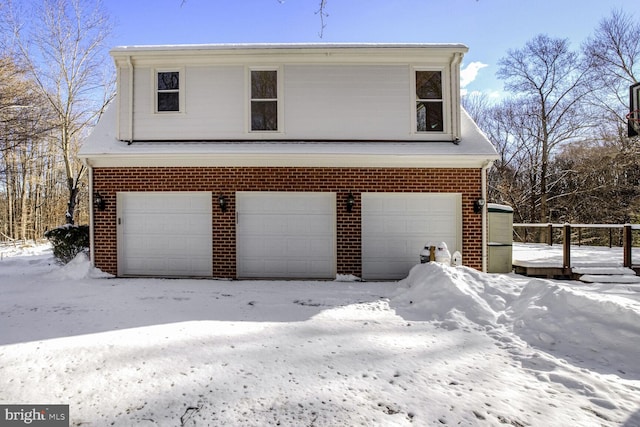 exterior space with a garage