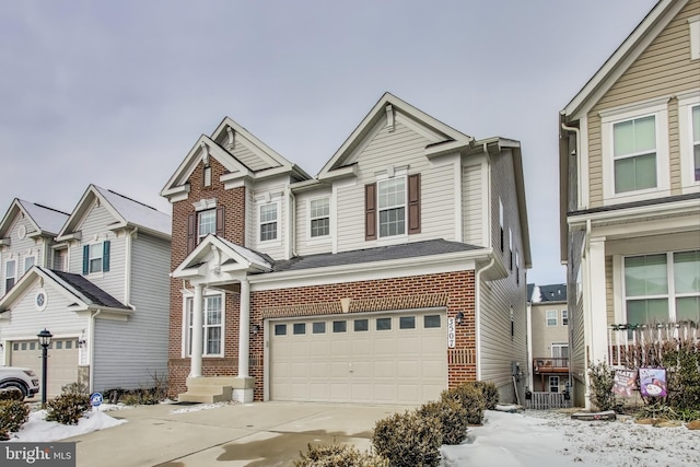 view of front of house with a garage