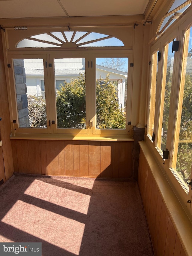 view of unfurnished sunroom