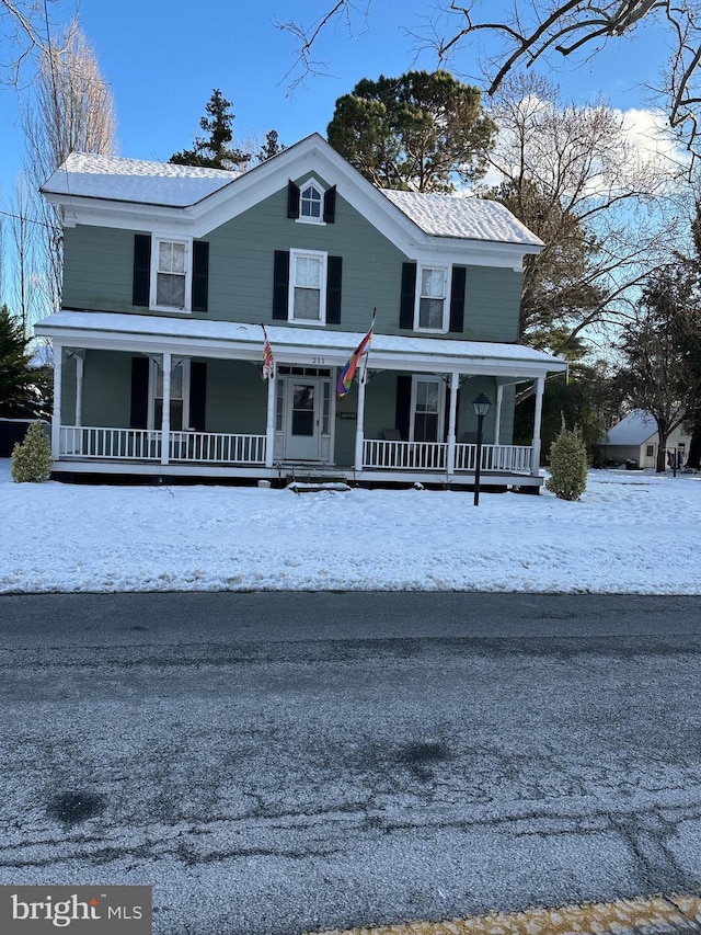 view of front facade with covered porch