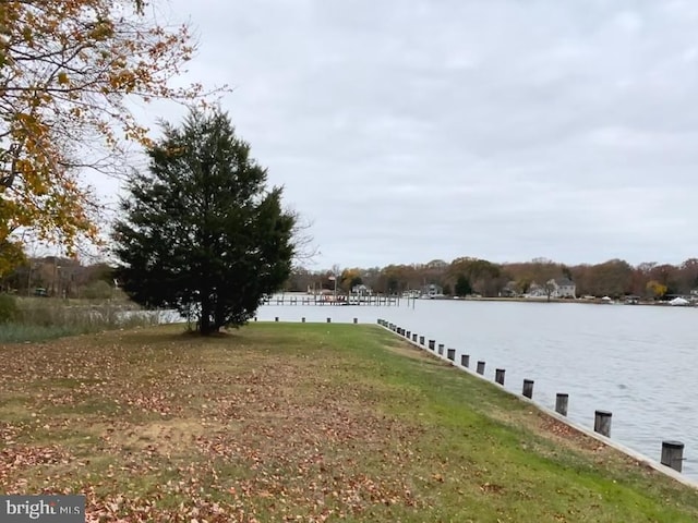 view of yard featuring a water view