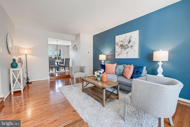 living room featuring hardwood / wood-style floors