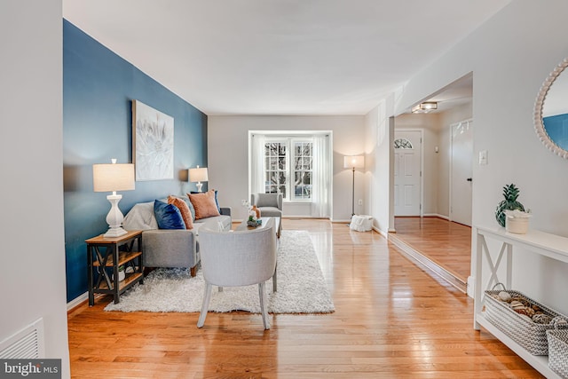 living room featuring hardwood / wood-style floors