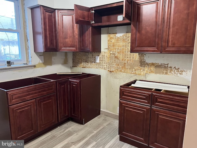 kitchen with light hardwood / wood-style flooring