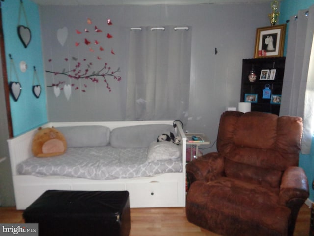 bedroom featuring hardwood / wood-style flooring