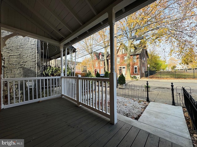 wooden deck with a porch