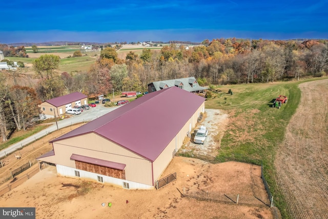 bird's eye view with a rural view