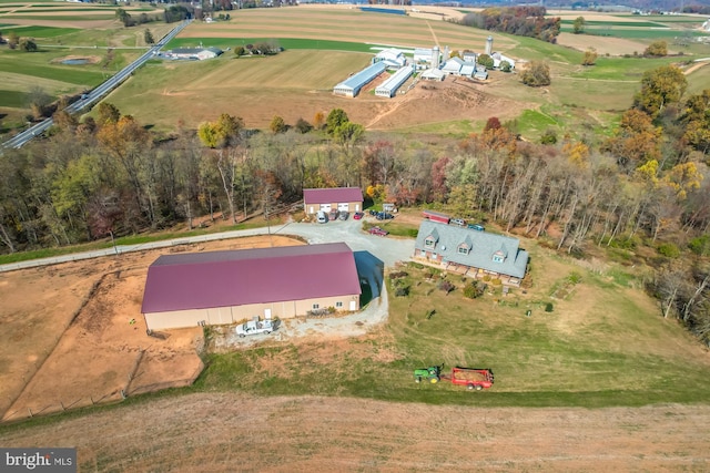 bird's eye view with a rural view