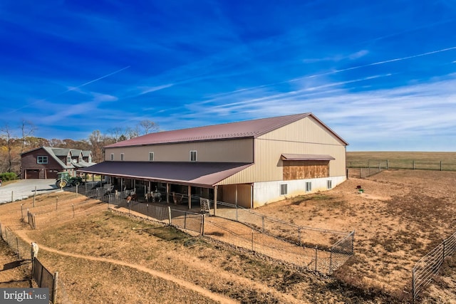 exterior space with a rural view