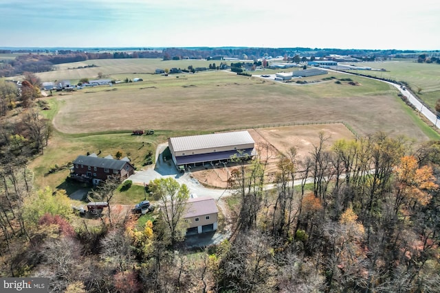 bird's eye view featuring a rural view