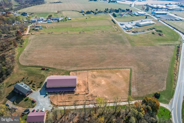 drone / aerial view with a rural view