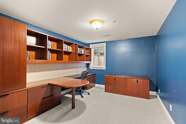 view of carpeted office space