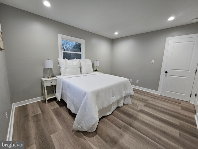 bedroom featuring wood-type flooring