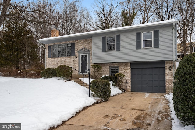 bi-level home with a garage