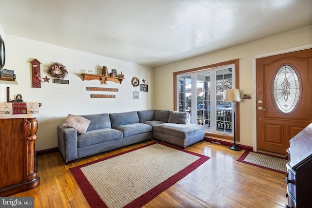 living room featuring hardwood / wood-style floors