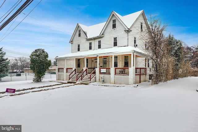 view of front of property with covered porch