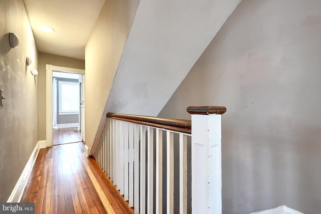 hall with light hardwood / wood-style flooring