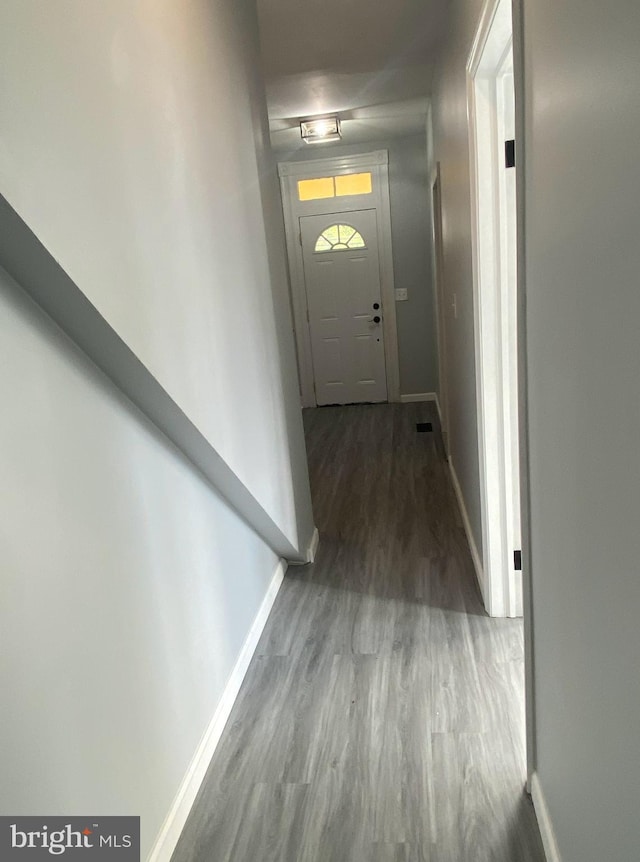 interior space featuring dark wood-type flooring