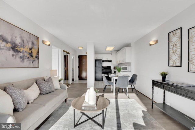 living room with wood-type flooring