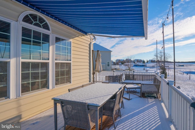 wooden balcony featuring a deck