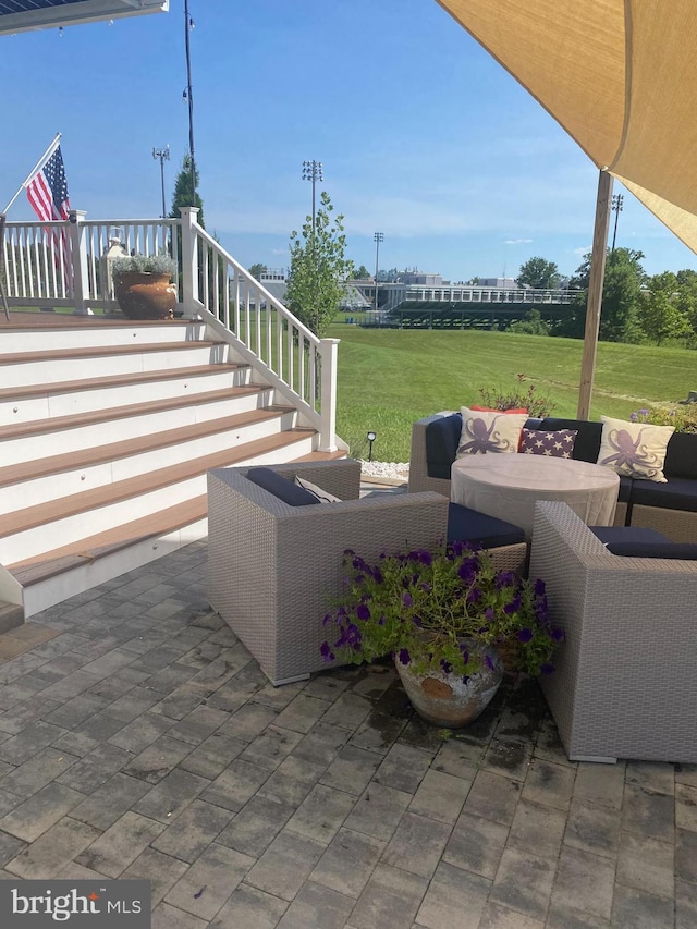 view of patio with an outdoor living space