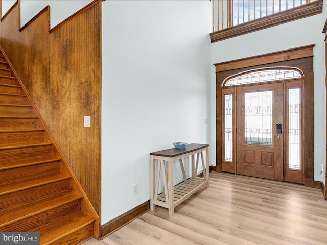 entrance foyer featuring light hardwood / wood-style flooring