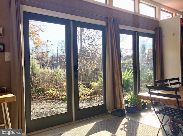 doorway with french doors