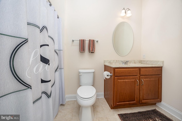 226 Loyal Dr, Mechanicsburg, PA 17050 - full bathroom with vanity, baseboards, toilet, and tile patterned flooring