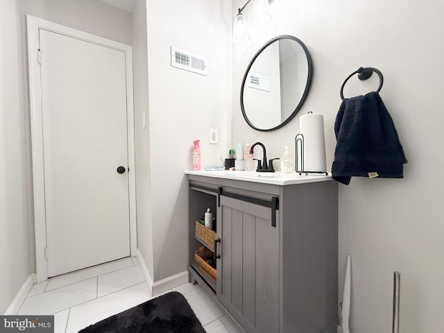 bathroom featuring vanity and tile patterned floors