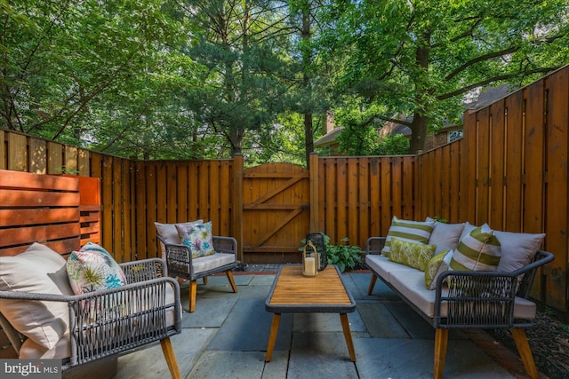 2518 S Walter Reed Dr Unit B, Arlington, VA 22206 - fenced backyard featuring an outdoor hangout area, a patio area, and a gate
